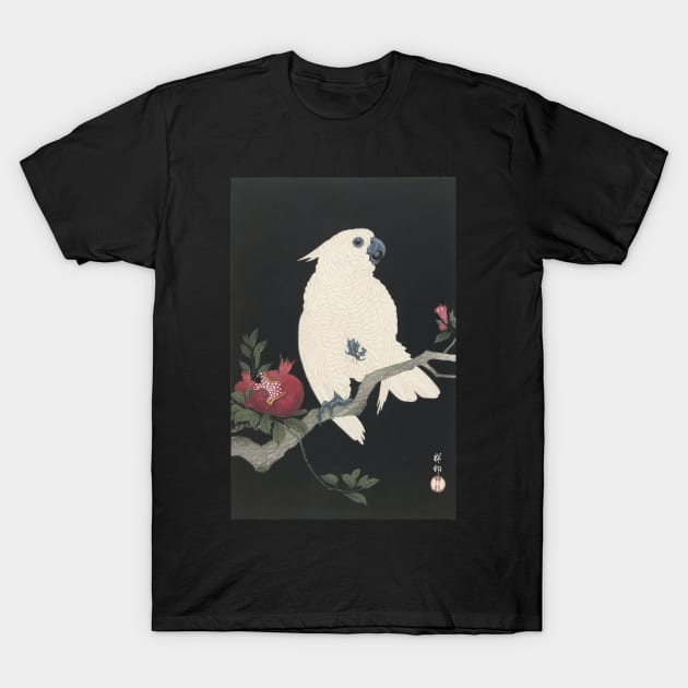 Cockatoo on Pomegranate by Koson Ohara T-Shirt by topower